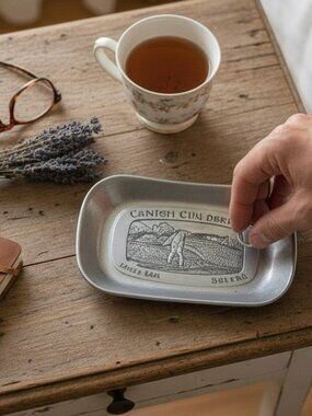 Wilton Armetale Pewter Catch All Plate Comfort Thy Heart with a Morsel of Bread